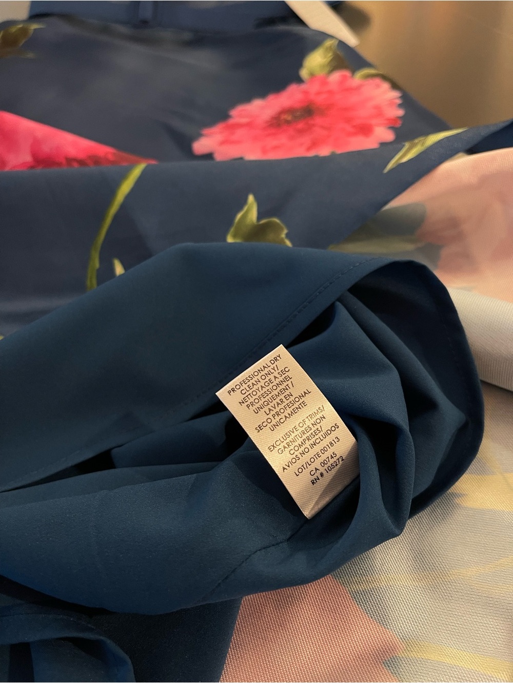 NEW Kay Unger Ina Tea Length Dress Vibrant Peony Blue Pink A-line cocktail 4 - Picture 13 of 14